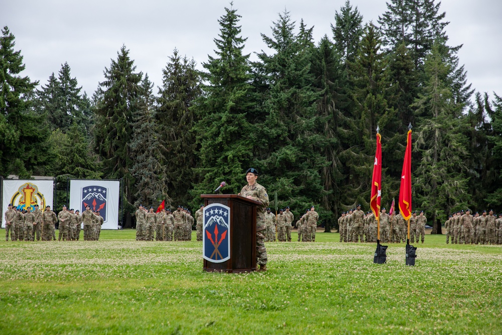 593rd Corps Sustainment Command's Change of Command ceremony