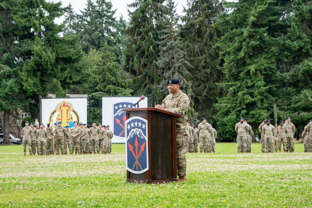 593rd Corps Sustainment Command's Change of Command ceremony