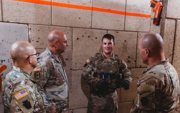 Bravo Company, 1-112 IN BN Conducts Training at Live Fire Shoot House Complex