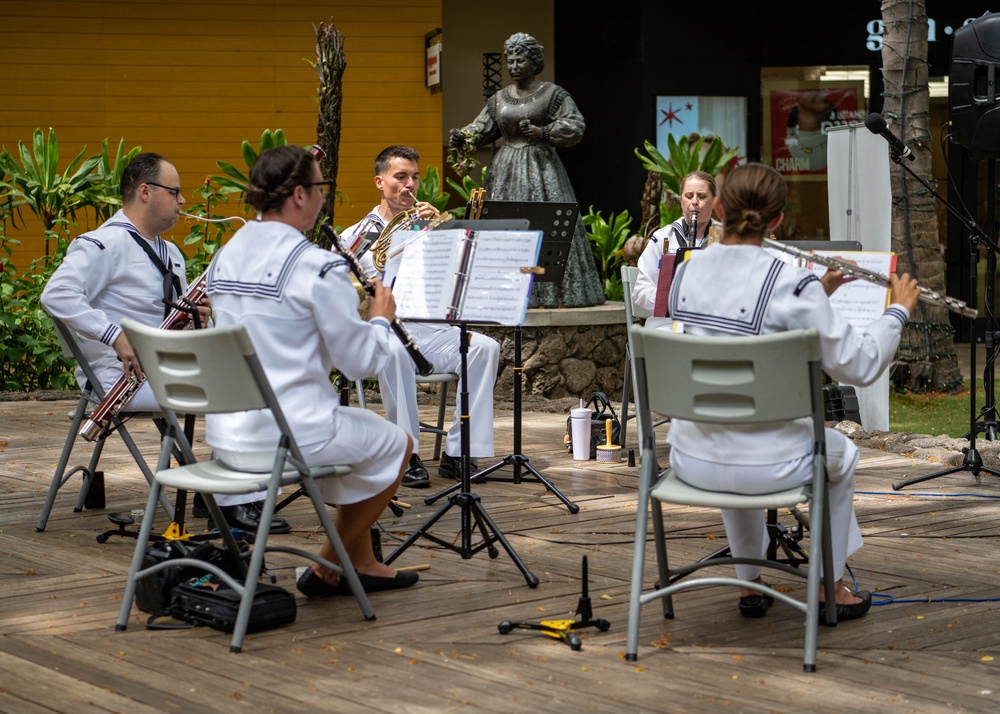 U.S. Pacific Fleet Band performs at International Market Place