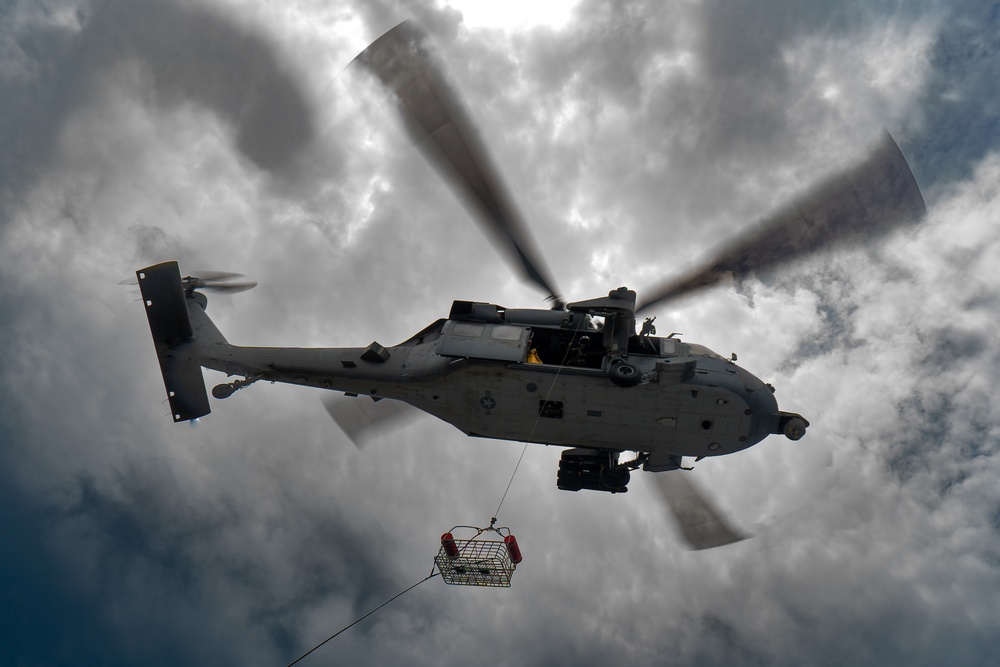USS Gridley Vertical Replenishment