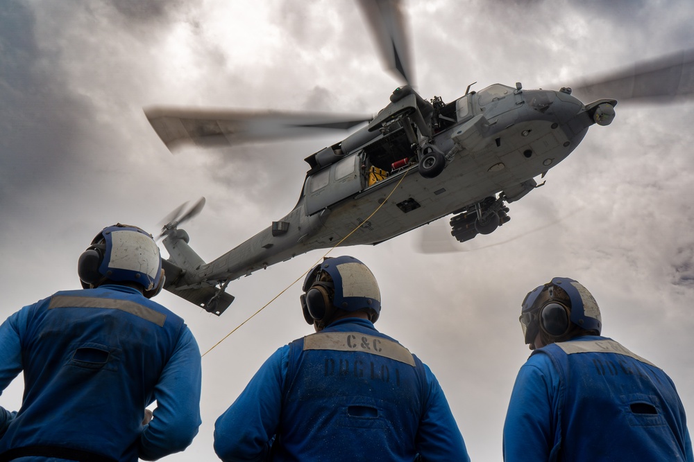 USS Gridley Vertical Replenishment