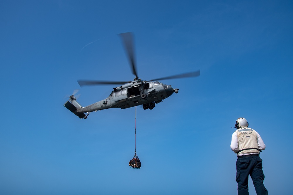 USS Gridley Vertical Replenishment