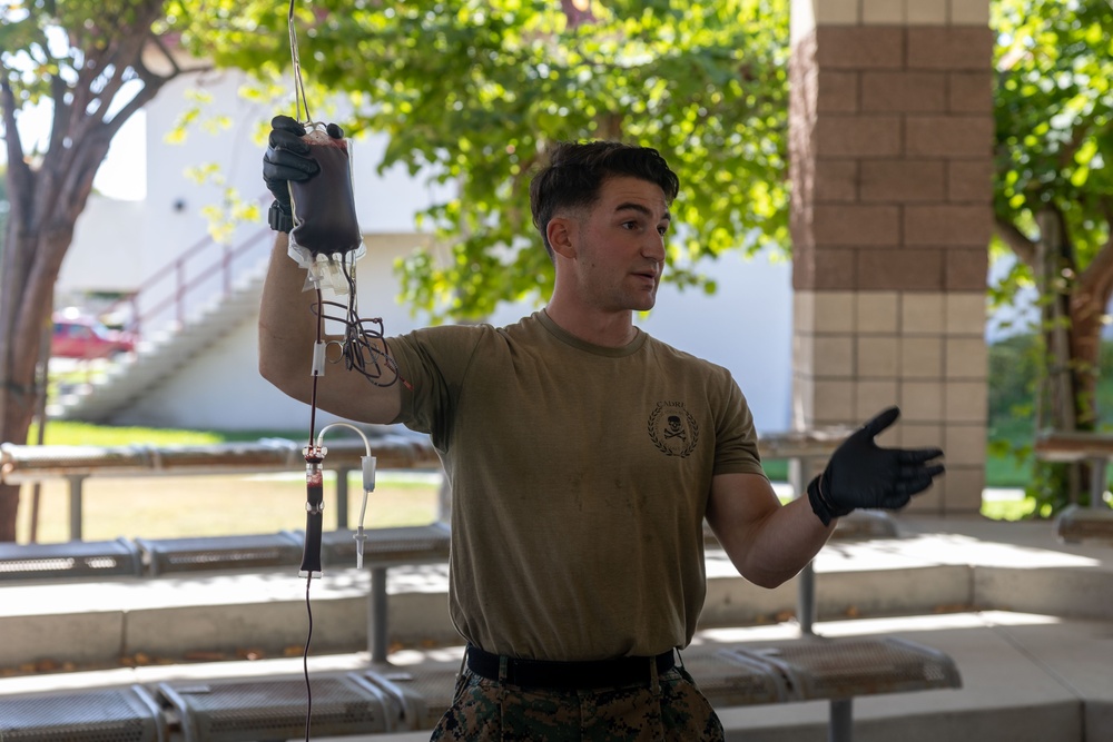 11th MEU Marines learn how to preform blood transfusions