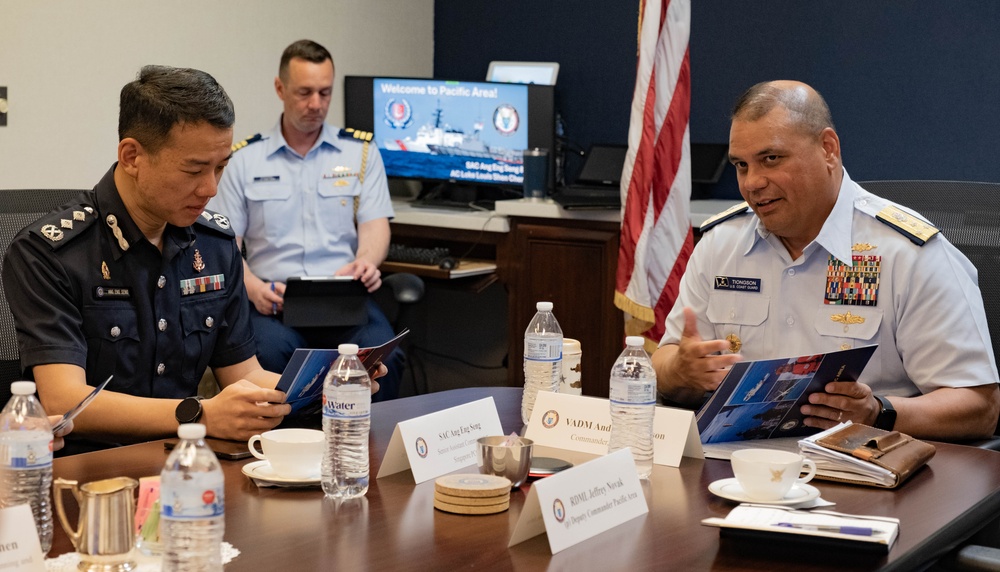 U.S. Coast Guard Pacific Area commander meets with Singapore Police Coast Guard leadership