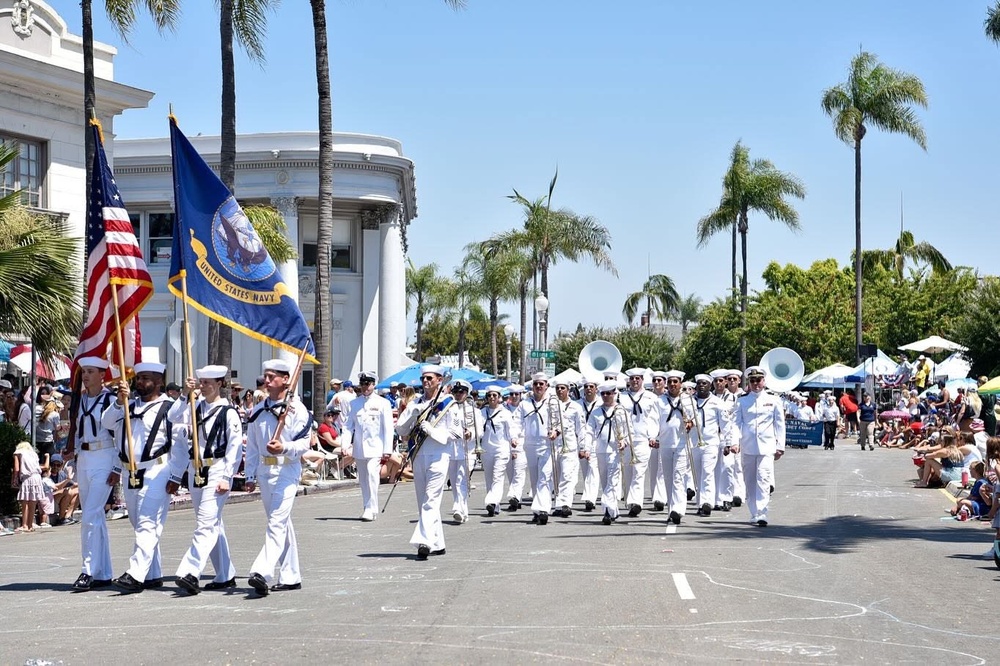 Navy Band Southwest marches in the Coronado 4th of July Parade.