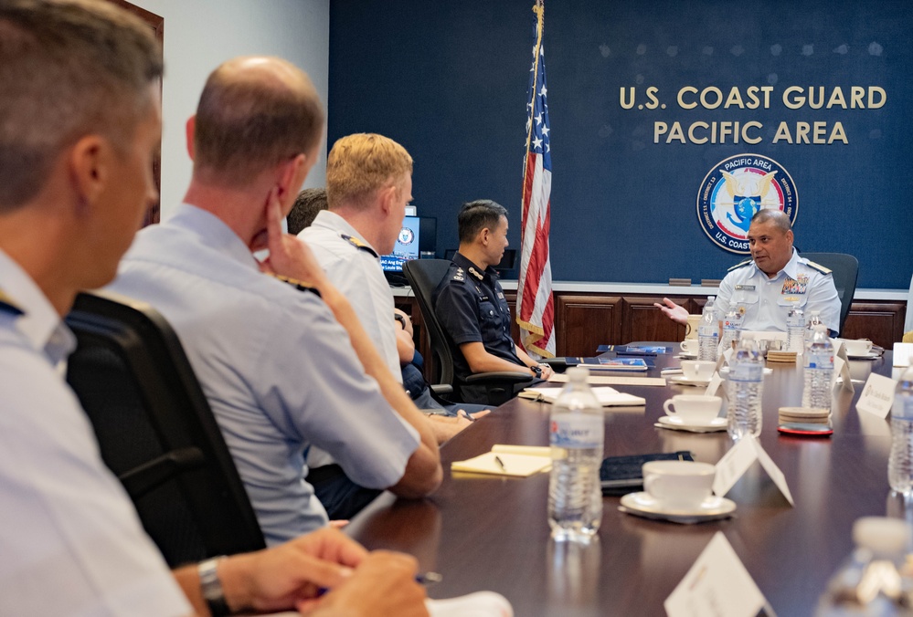 U.S. Coast Guard Pacific Area commander meets with Singapore Police Coast Guard leadership