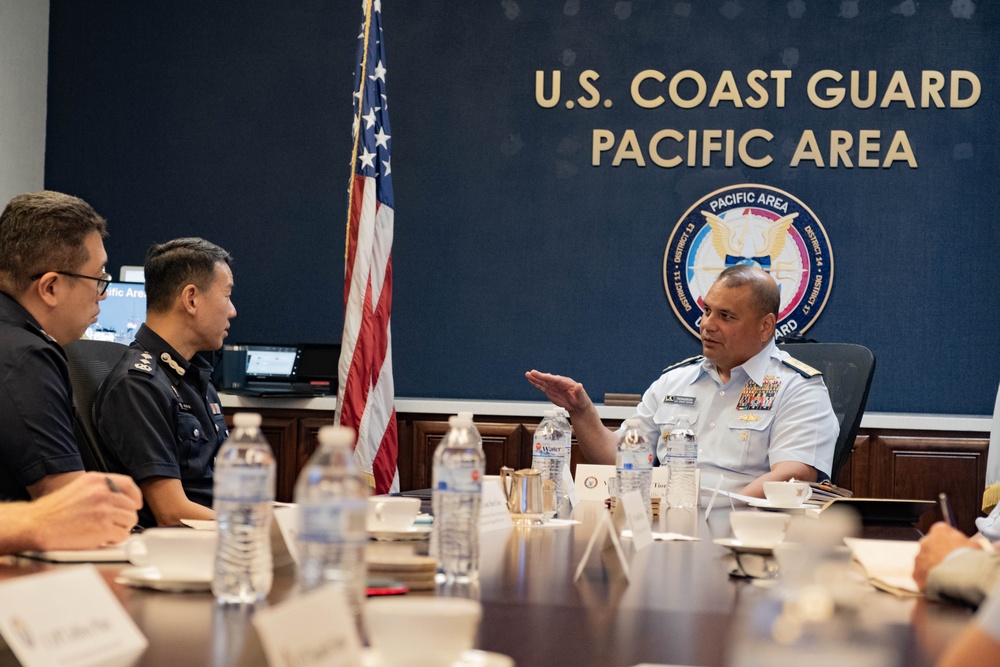 U.S. Coast Guard Pacific Area commander meets with Singapore Police Coast Guard leadership