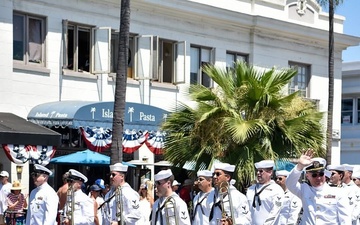 Navy Band Southwest marches in 76th annual Coronado 4th of July Parade.
