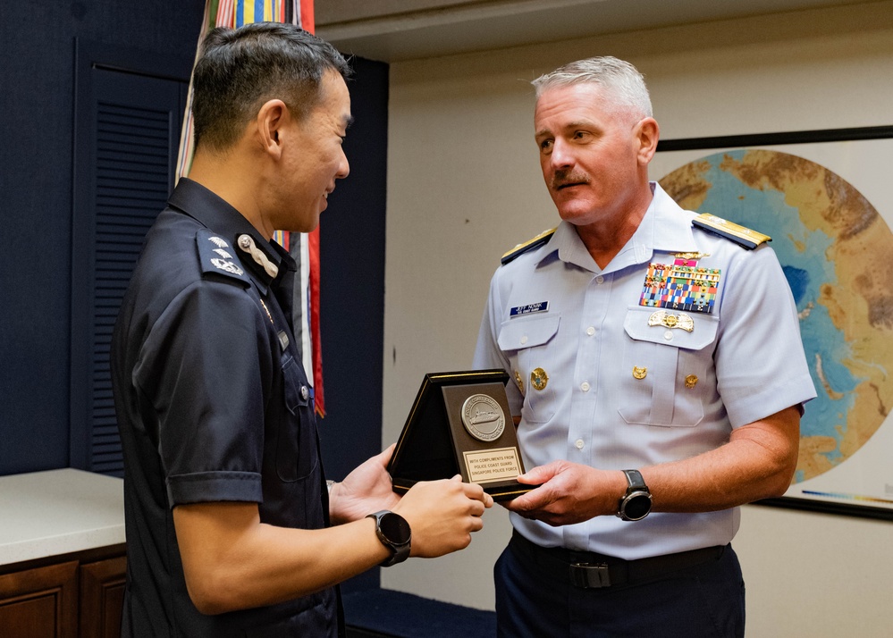 U.S. Coast Guard Pacific Area meets with Singapore Police Coast Guard leadership