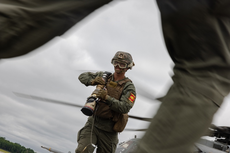 U.S. Marines with MWSS-273 refuel CH-53E Super Stallions during Atlantic Alliance 2025