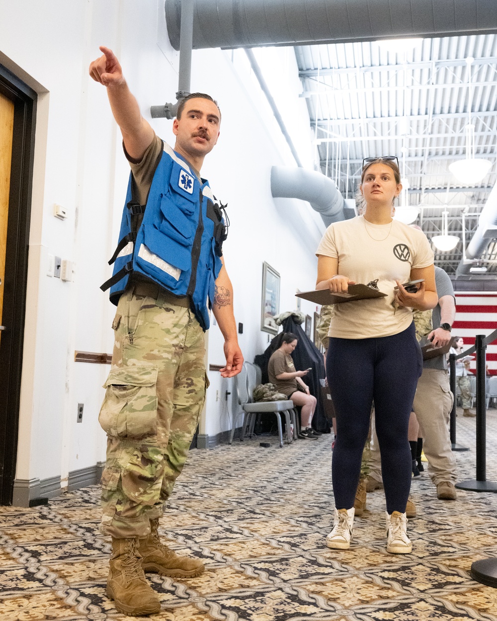 Medical staff practices biohazard disaster response during readiness exercise