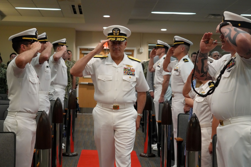 RADM LeClair visits SWSC, speaks to new Department Head graduates