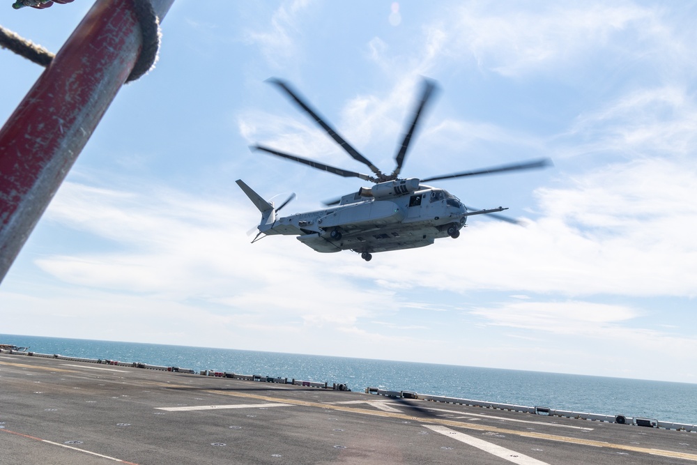 22nd MEU(SOC) | CH-53K Land on USS Iwo Jima During COMPTUEX