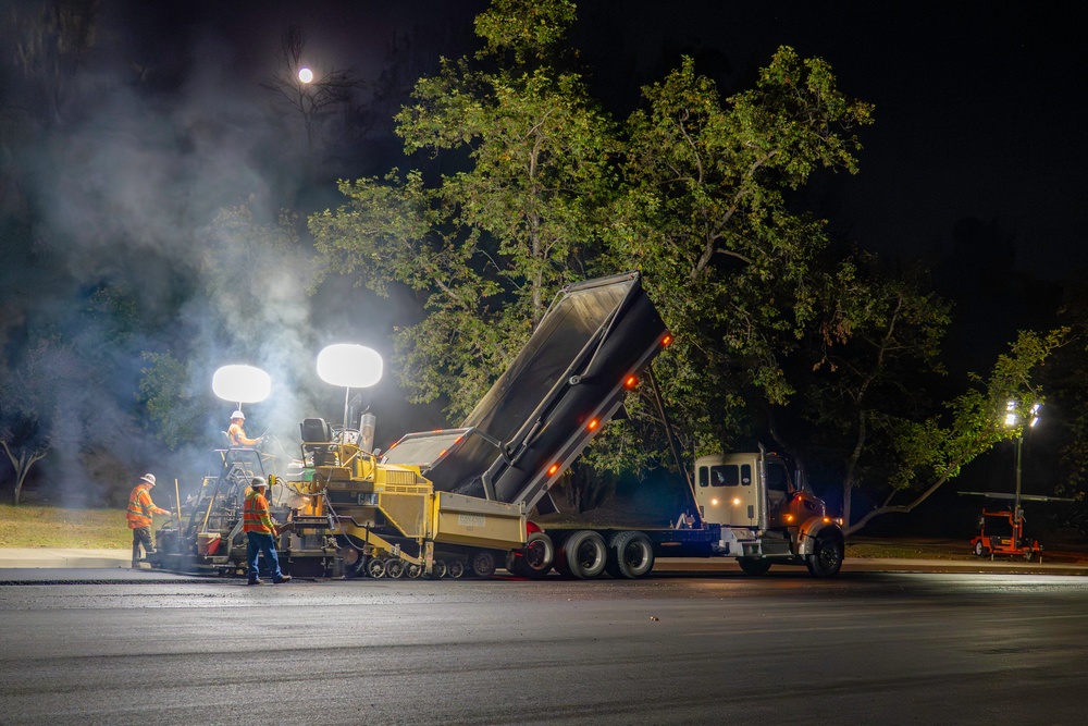 Night ops crews transform previous debris site