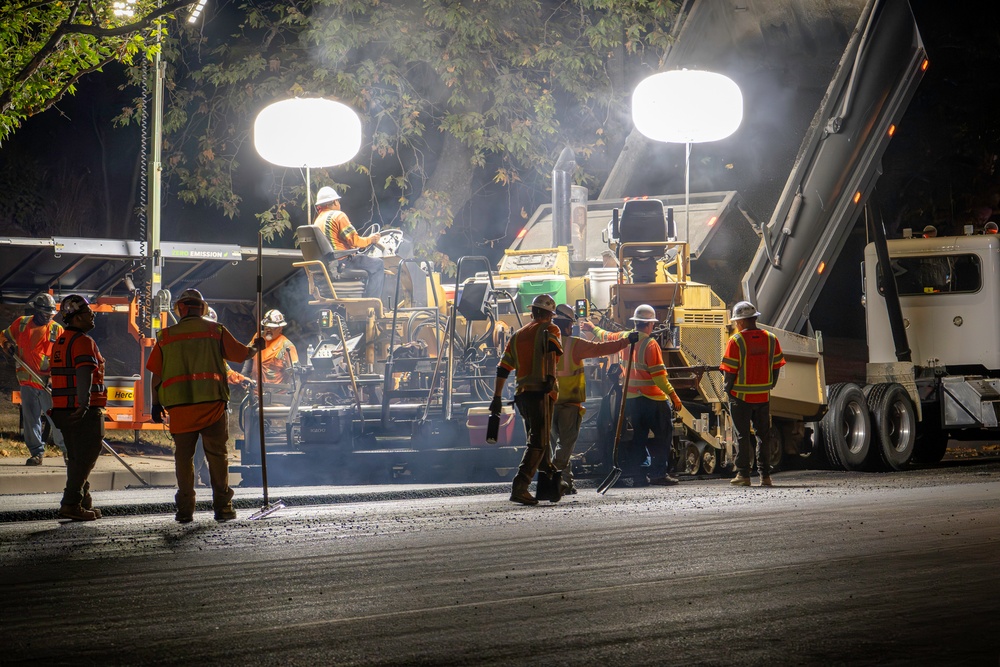Night ops crews transform previous debris site