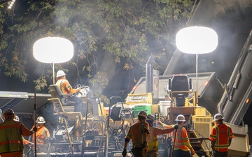 Night ops crews transform previous debris site