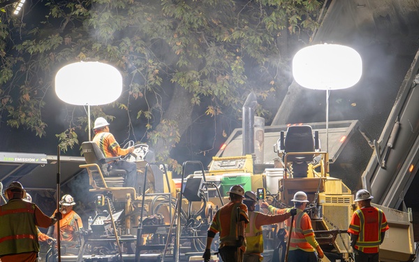 Night ops crews transform previous debris site
