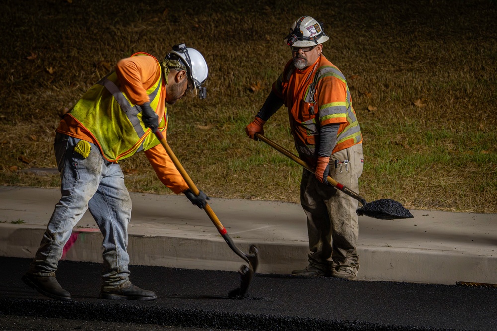 Night ops crews transform previous debris site