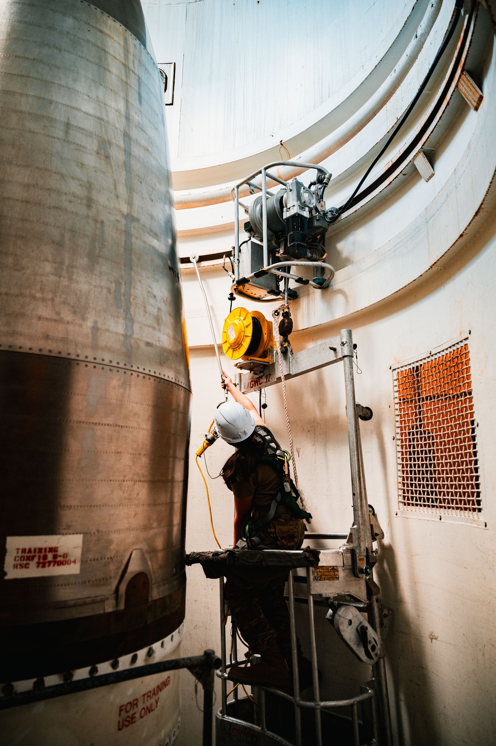 Hands-On Missile Maintenance: Airmen Train Inside Simulated Launch Tube