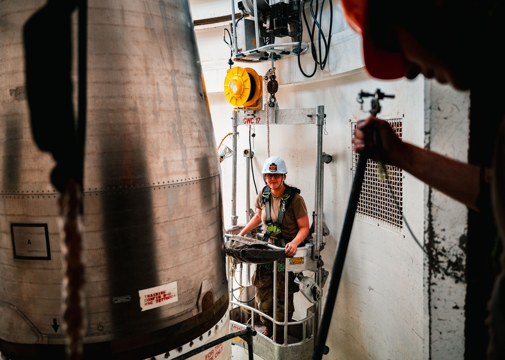 Hands-On Missile Maintenance: Airmen Train Inside Simulated Launch Tube