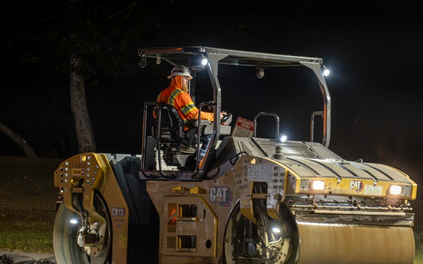 Night ops crews transform previous debris site