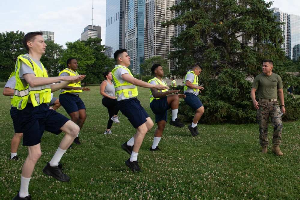 Marine Week Chicago 2025: DuSable Harbor Morning Physical Training