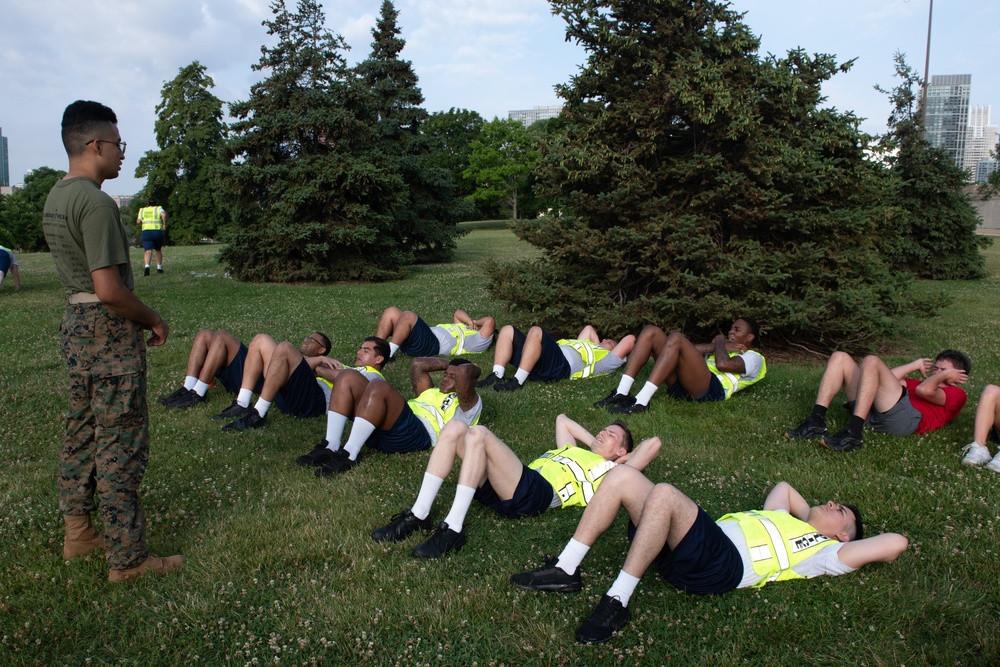 Marine Week Chicago 2025: DuSable Harbor Morning Physical Training