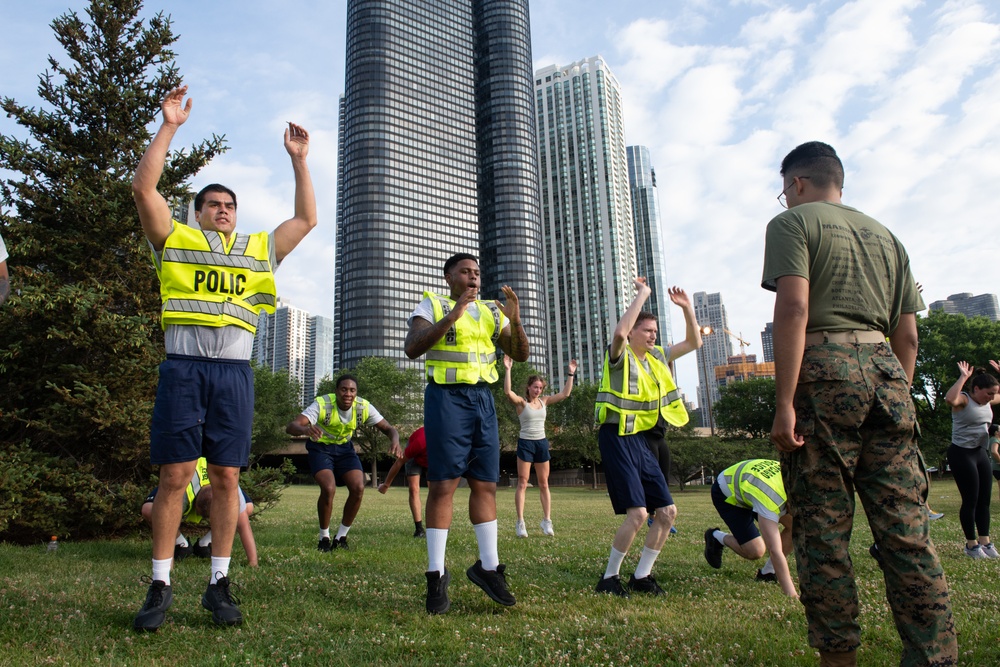Marine Week Chicago 2025: DuSable Harbor Morning Physical Training