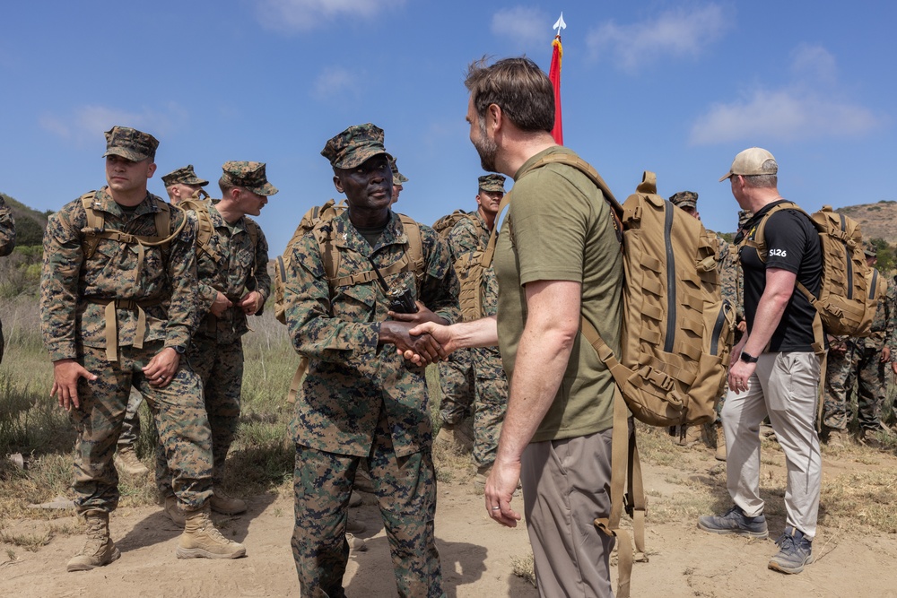 VPOTUS hikes with HQSPT Bn.