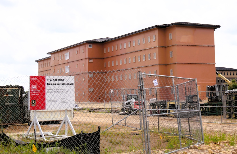 July 2025 barracks construction operations for East Barracks Project at Fort McCoy