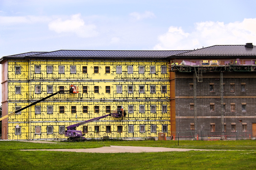 July 2025 barracks construction operations for East Barracks Project at Fort McCoy