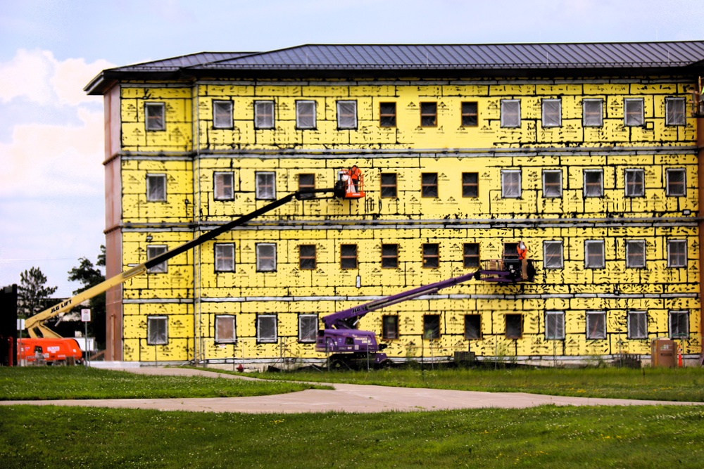 July 2025 barracks construction operations for East Barracks Project at Fort McCoy
