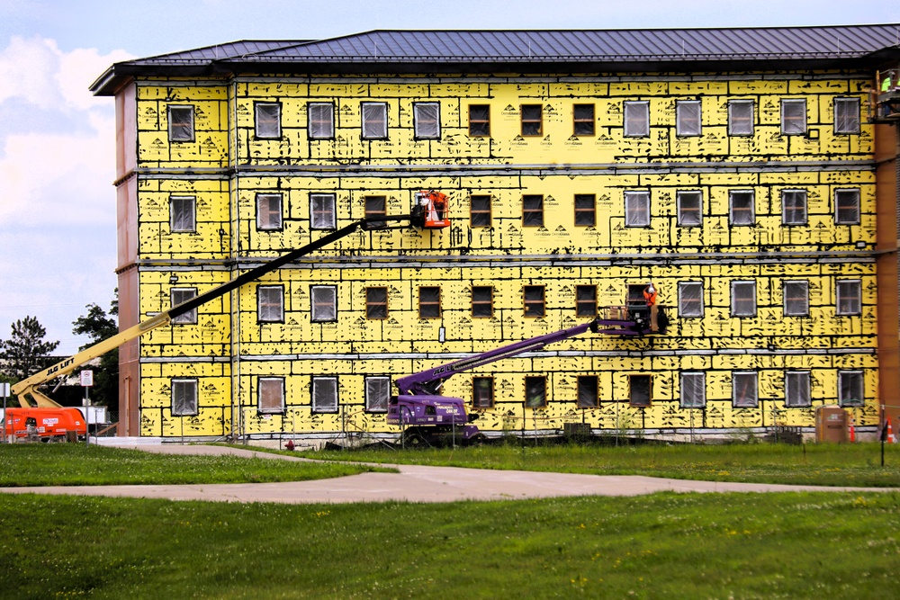 July 2025 barracks construction operations for East Barracks Project at Fort McCoy