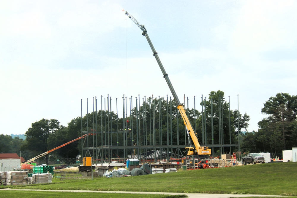 July 2025 construction operations for $55.75 million Collective Training Officers Quarters Project at Fort McCoy