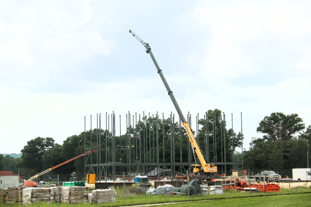 July 2025 construction operations for $55.75 million Collective Training Officers Quarters Project at Fort McCoy