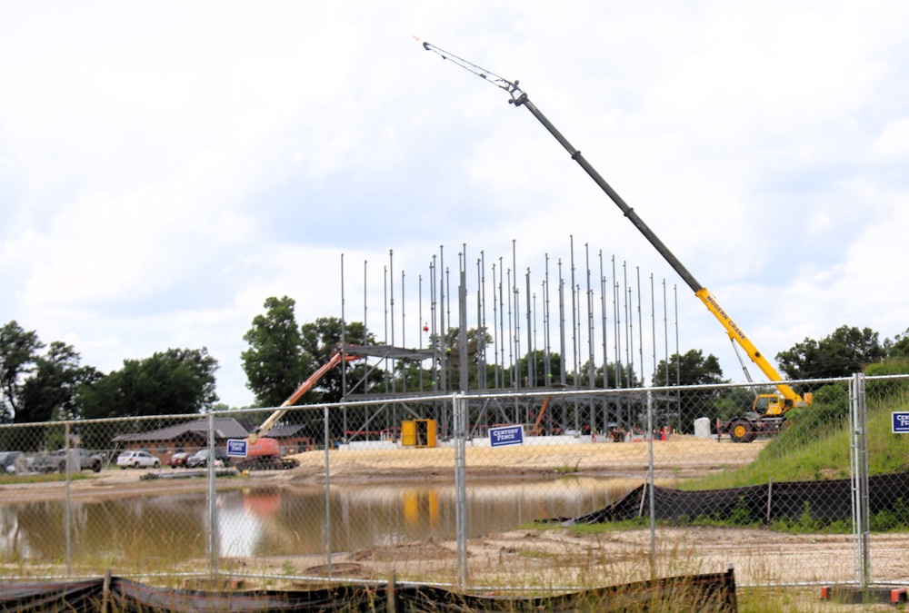 July 2025 construction operations for $55.75 million Collective Training Officers Quarters Project at Fort McCoy