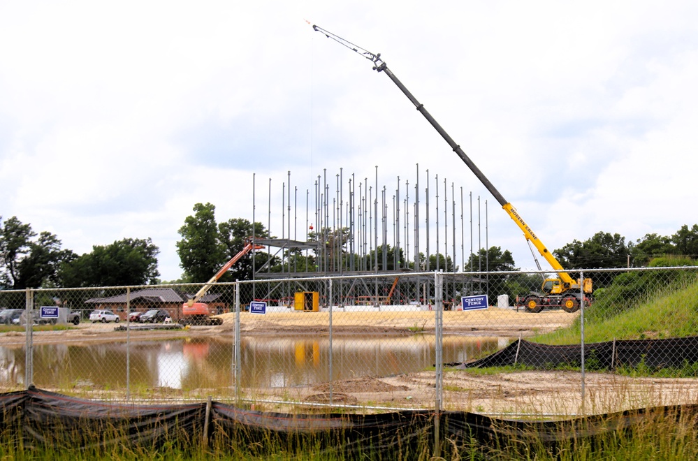 July 2025 construction operations for $55.75 million Collective Training Officers Quarters Project at Fort McCoy