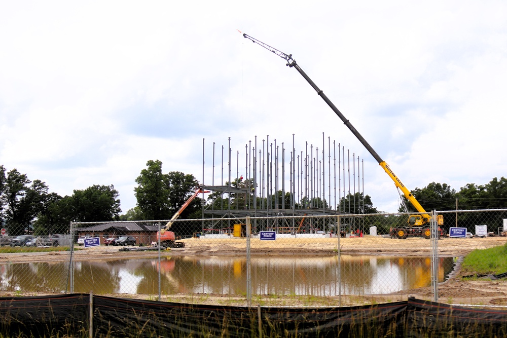 July 2025 construction operations for $55.75 million Collective Training Officers Quarters Project at Fort McCoy