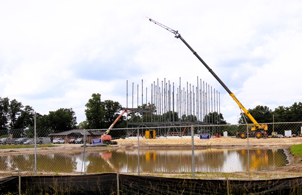 July 2025 construction operations for $55.75 million Collective Training Officers Quarters Project at Fort McCoy