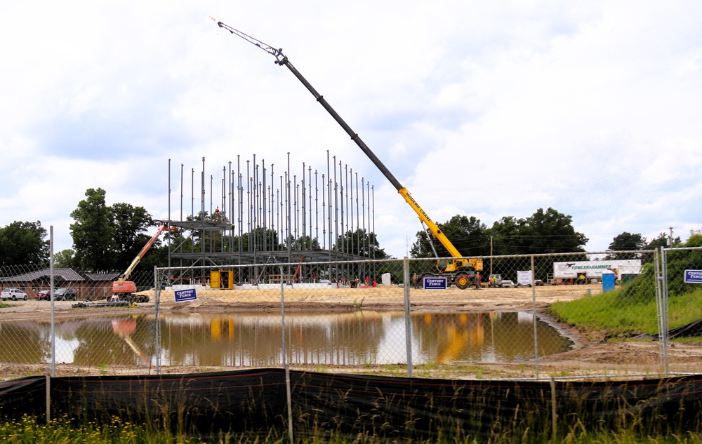 July 2025 construction operations for $55.75 million Collective Training Officers Quarters Project at Fort McCoy