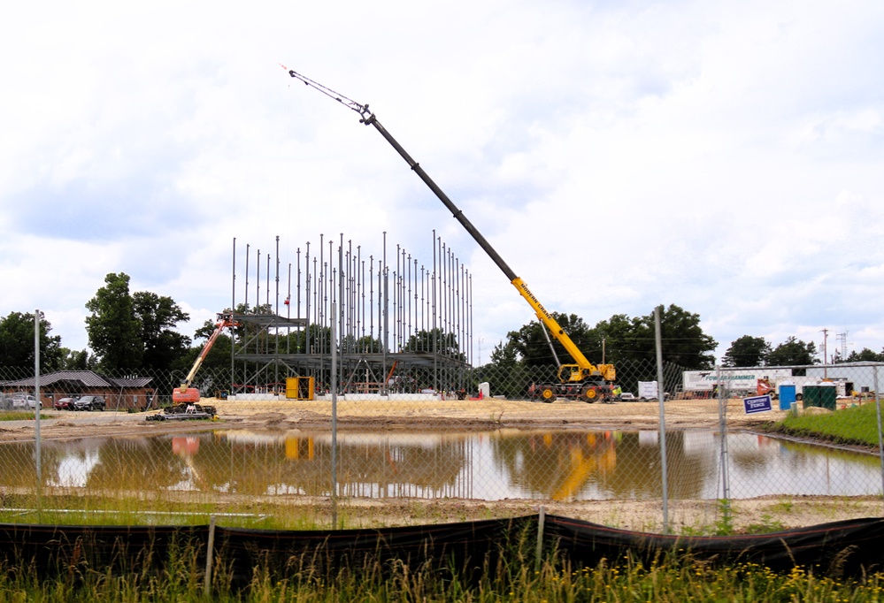 July 2025 construction operations for $55.75 million Collective Training Officers Quarters Project at Fort McCoy