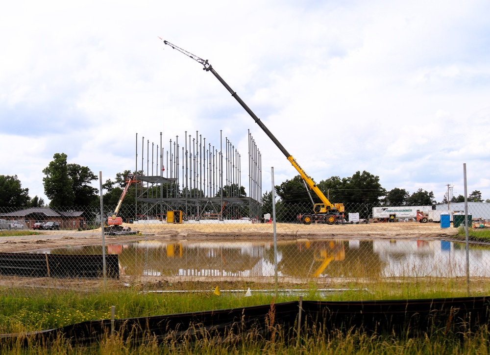 July 2025 construction operations for $55.75 million Collective Training Officers Quarters Project at Fort McCoy