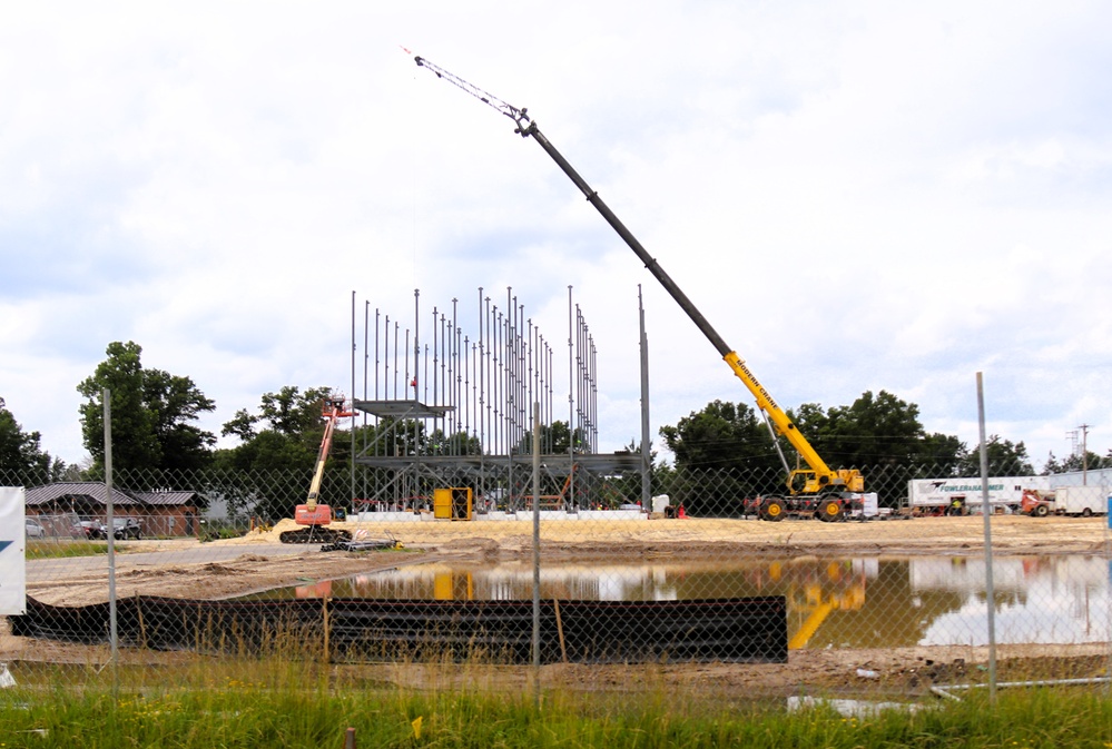 July 2025 construction operations for $55.75 million Collective Training Officers Quarters Project at Fort McCoy