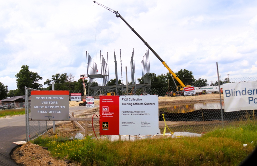 July 2025 construction operations for $55.75 million Collective Training Officers Quarters Project at Fort McCoy