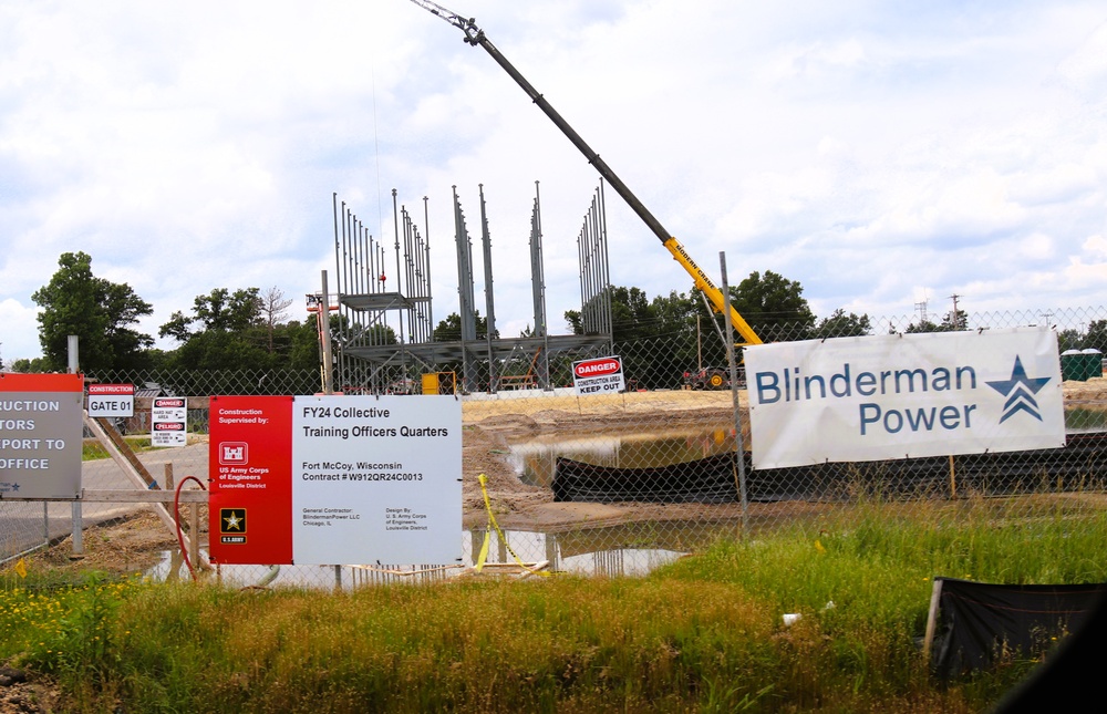 July 2025 construction operations for $55.75 million Collective Training Officers Quarters Project at Fort McCoy