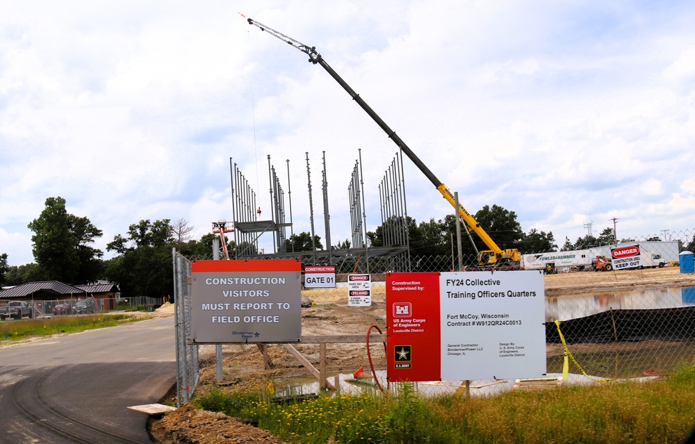 July 2025 construction operations for $55.75 million Collective Training Officers Quarters Project at Fort McCoy