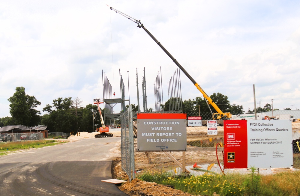 July 2025 construction operations for $55.75 million Collective Training Officers Quarters Project at Fort McCoy