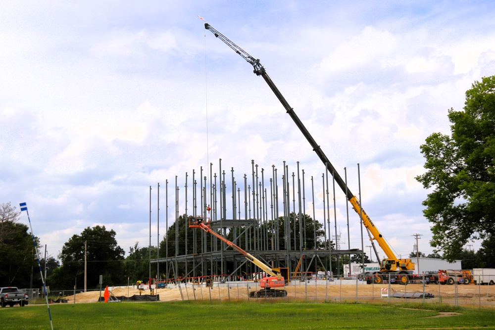July 2025 construction operations for $55.75 million Collective Training Officers Quarters Project at Fort McCoy