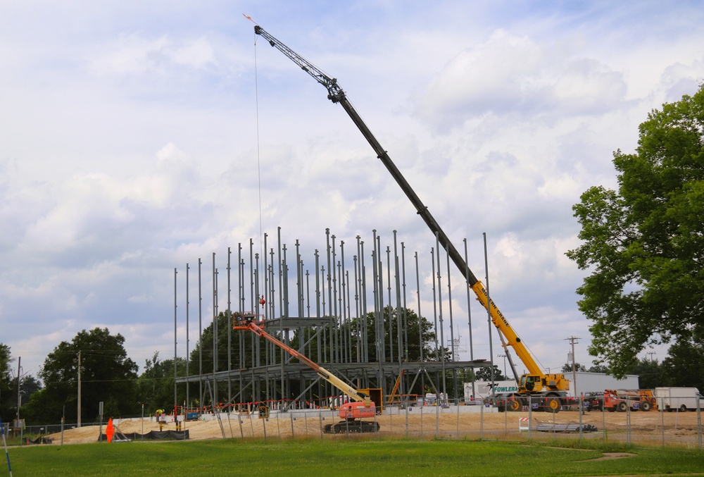 July 2025 construction operations for $55.75 million Collective Training Officers Quarters Project at Fort McCoy